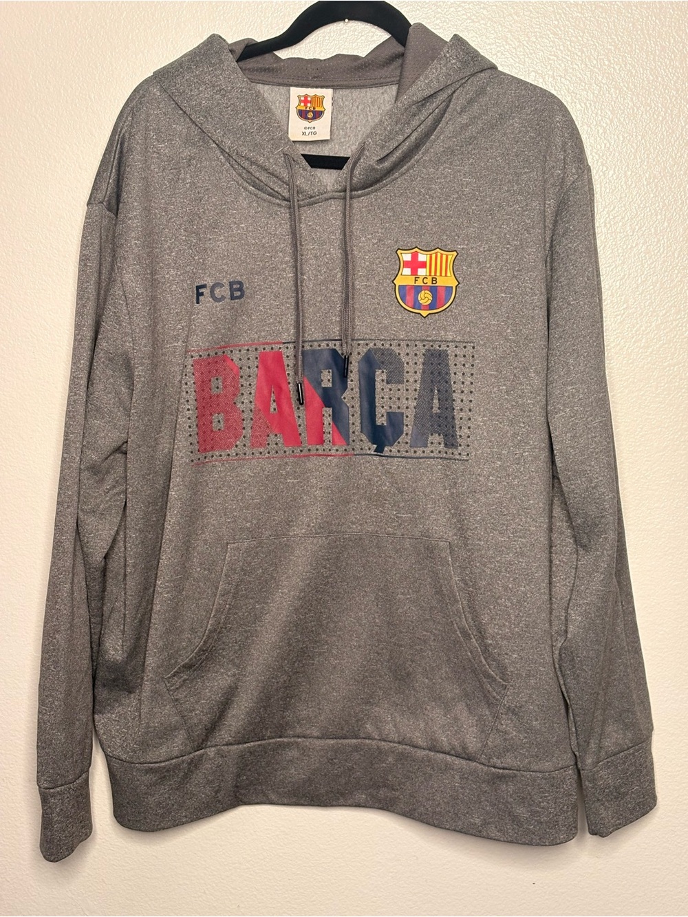 FC Barcelona Men's Gray 'Barça' Pullover Hoodie XL/TG
